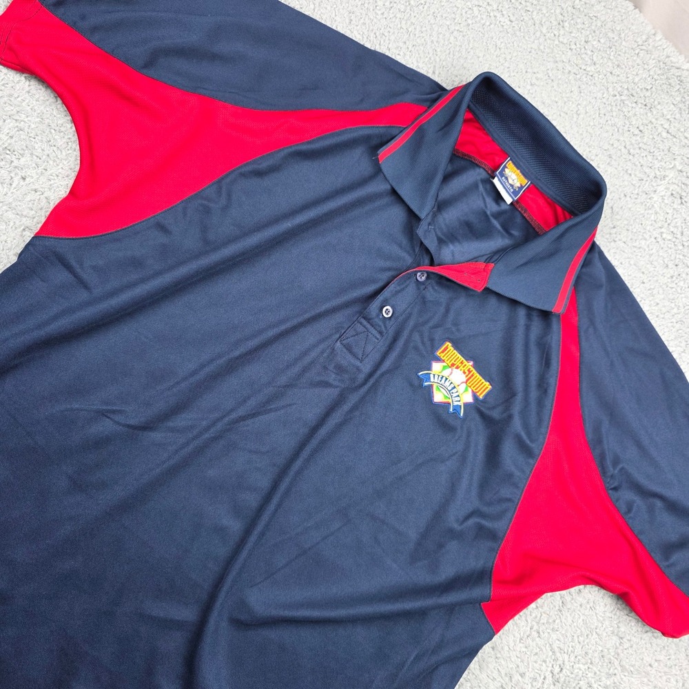 Cooperstown Dreams Park Authentic Staff Polo Shirt Navy Red Mens Large L